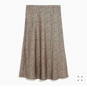 J. Crew Cheetah Print Satin Midi Skirt